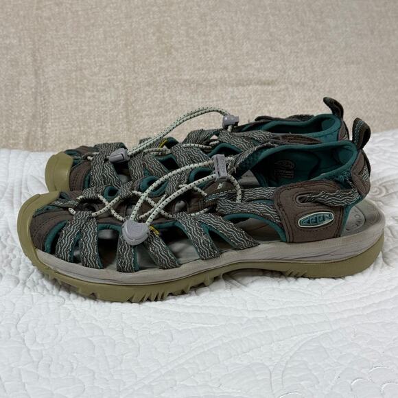 Keen Women 8.5 Whisper Waterproof Aqua Brown Hiking Outdoor Casual  Sandals - Picture 6 of 10